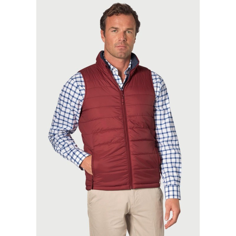 Gilets Brook Taverner Key Wine And Navy Reversible Quilted Gilet-BT-9077X £62.00