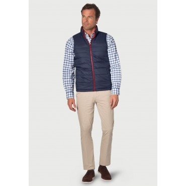 Gilets Brook Taverner Key Wine And Navy Reversible Quilted Gilet-BT-9077X £62.00