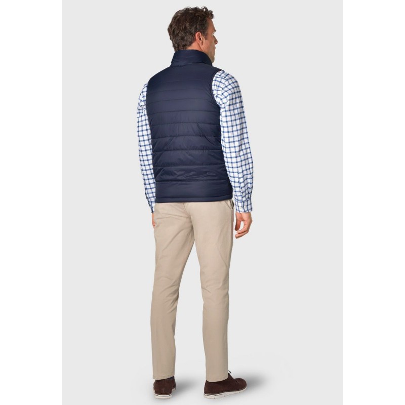 Gilets Brook Taverner Key Navy And Wine Reversible Quilted Gilet £62.00