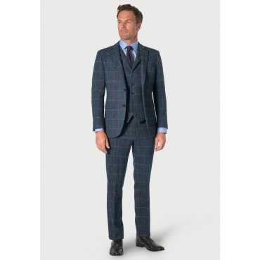 Suit Jackets Brook Taverner Tailored Fit Inverness Blue Check Harris TweedR Suit Jacket £269.00