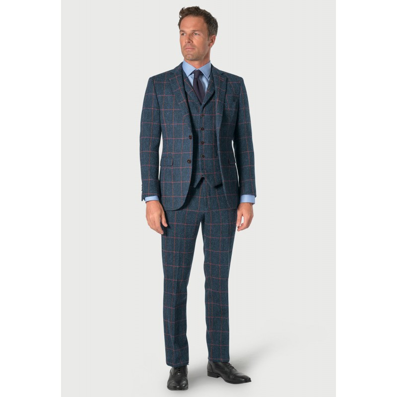 Suit Jackets Brook Taverner Tailored Fit Inverness Blue Check Harris TweedR Suit Jacket £269.00