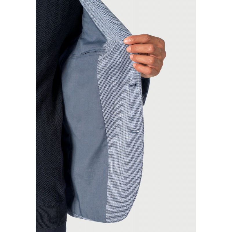 Jackets Brook Taverner Tailored Fit Becker Blue Knitted Puppytooth Jacket £116.00