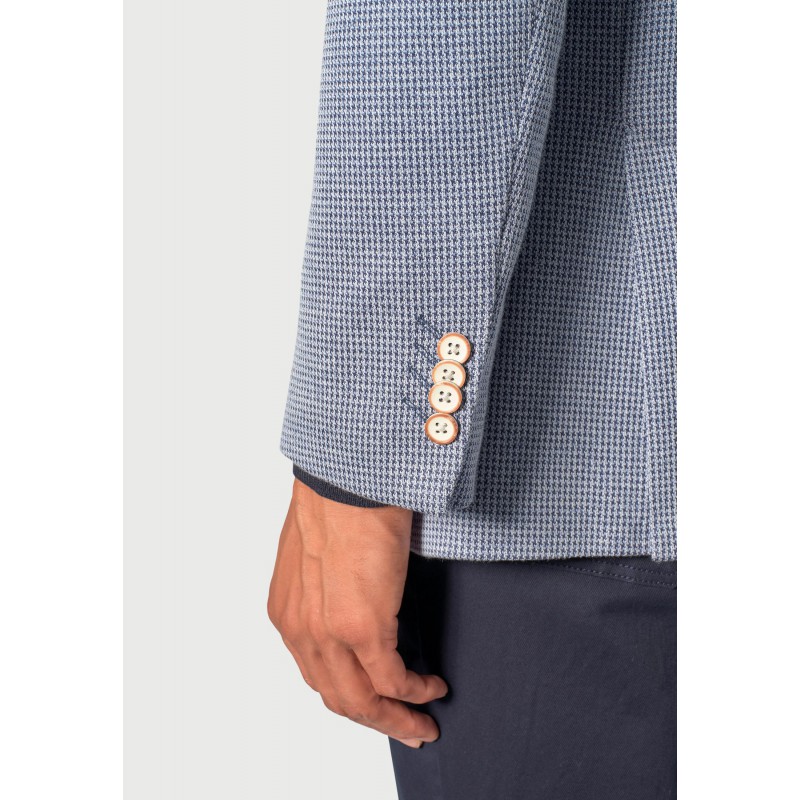 Jackets Brook Taverner Tailored Fit Becker Blue Knitted Puppytooth Jacket £116.00