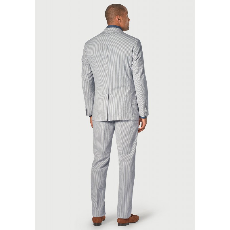 Jackets Brook Taverner Tailored Fit Drewett Blue Striped Cotton Stretch Seersucker Jacket £116.00