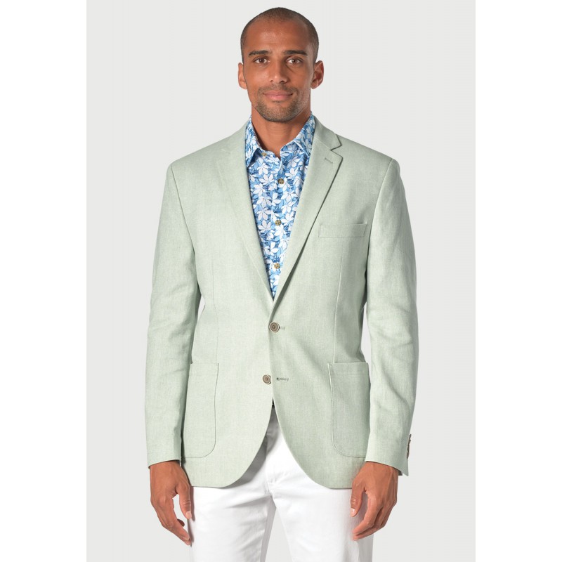 Jackets Brook Taverner Tailored Fit Doherty Mint Cotton Linen Herringbone Jacket £116.00