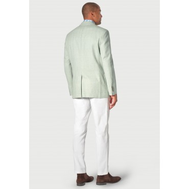 Jackets Brook Taverner Tailored Fit Doherty Mint Cotton Linen Herringbone Jacket £116.00