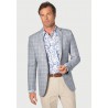 Jackets Brook Taverner Tailored Fit Pigott Silver Blue Check Linen Blend Jacket £161.00