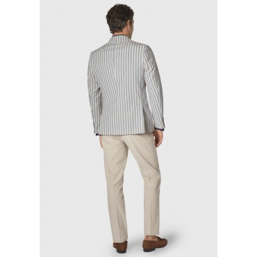 Jackets Brook Taverner Tailored Fit Roope Blue Stripe Stretch Cotton Jacket £116.00