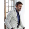 Jackets Brook Taverner Tailored Fit Roope Blue Stripe Stretch Cotton Jacket £116.00