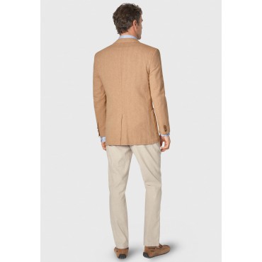 Jackets Brook Taverner Tailored Fit Thorpe Sand Cotton Linen Jacket £116.00