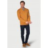 Jumpers Brook Taverner Edmonds Mustard Washed Cotton Zip Neck Jumper £80.00