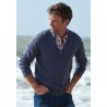 Jumpers Brook Taverner Edmonds Navy Washed Cotton Zip Neck Jumper £80.00