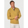 Jumpers Brook Taverner Sharpe Lemon Cotton Cable Knit Zip Neck Jumper £54.00