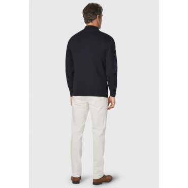 Jumpers Brook Taverner Sharpe Navy Cotton Cable Knit Zip Neck Jumper £54.00