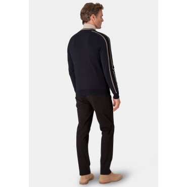 Cardigans Brook Taverner Avigdor Navy Cotton Blend Zip Through Cardigan £71.00