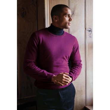 Jumpers Brook Taverner Devon Plum Cotton Merino Crew Neck Jumper £54.00