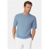 Jumpers Brook Taverner Lewis Sky Blue Merino Wool Half Sleeve Jumper £71.00