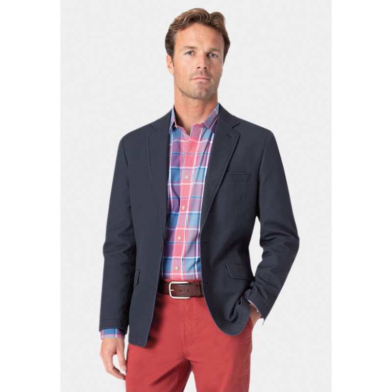 Jackets Brook Taverner Regular Fit Tatton Indigo Cotton Linen Jacket £116.00