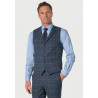 Waistcoats Brook Taverner Regular Fit Inverness Blue Check Harris TweedR Suit Waistcoat £108.00