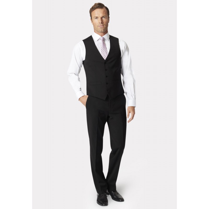 Waistcoats Brook Taverner Tailored Fit Avalino Black Waistcoat £62.00