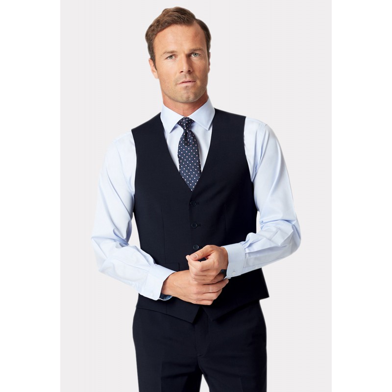 Waistcoats Brook Taverner Tailored Fit Avalino Navy Waistcoat £62.00