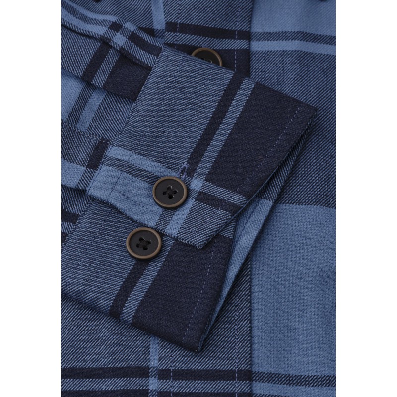 Shirts Brook Taverner Regular Fit Navy And Blue Buffalo Check Cotton Shirt £89.00