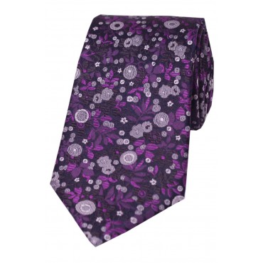 Silk Ties Soprano Ties Soprano Purple And Lilac Flowers Luxury Silk Tie £22.00