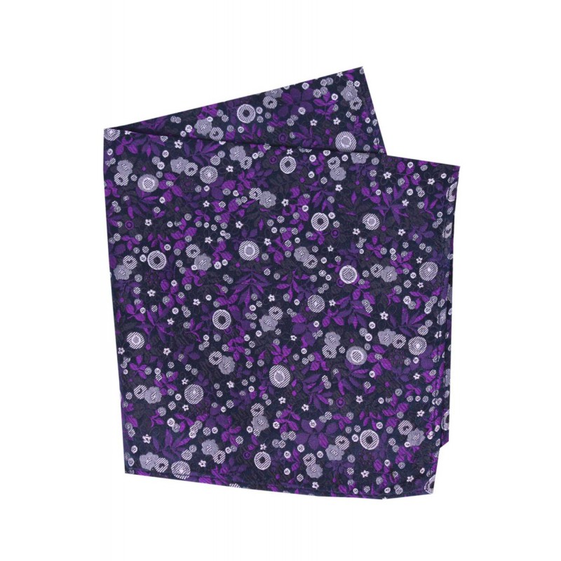 Pocket Square Soprano Ties Soprano Purple And Lilac Flowers Luxury Silk Tie-ST-ZHANKWSF-001 £16.00