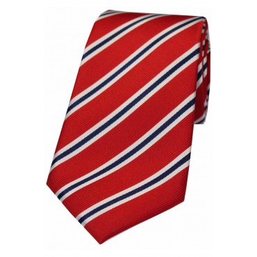 Silk Ties Soprano Ties Soprano Red White And Blue Striped Silk Tie £21.00