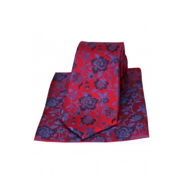 Silk Hankies Soprano Ties Soprano Red Floral Patterned Silk Tie And Hanky £34.00