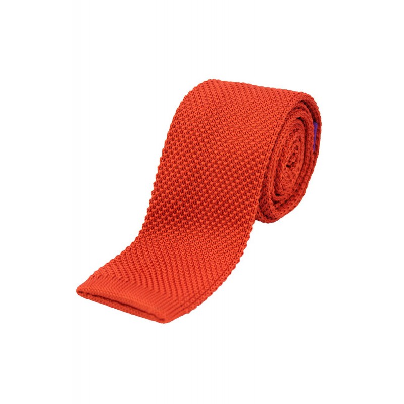 Knitted Ties Soprano Ties Soprano Burnt Orange Plain Thin Knitted Polyester Tie £21.00