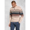 Jumpers Brook Taverner Sowe Oatmeal Lambswool Multi Hoop Zip Neck Jumper £71.00