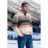 Jumpers Brook Taverner Sowe Oatmeal Lambswool Multi Hoop Zip Neck Jumper £71.00