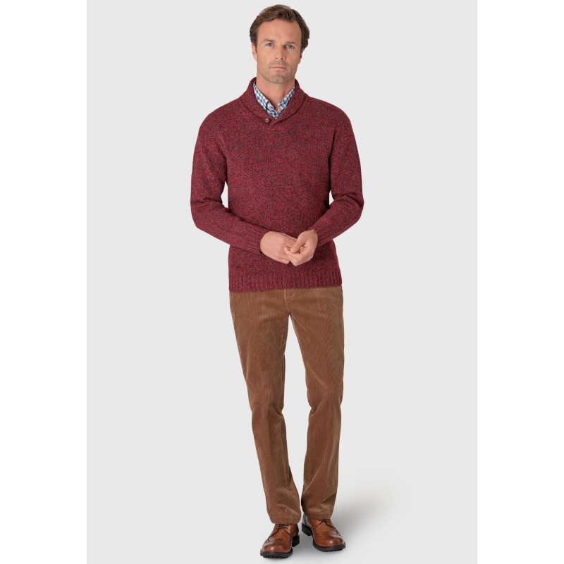 Jumpers Brook Taverner Shaw Cranberry Shawl Collar Jumper £71.00