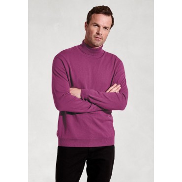 Jumpers Brook Taverner Cornwall Plum Cotton Merino Roll Neck Jumper £54.00