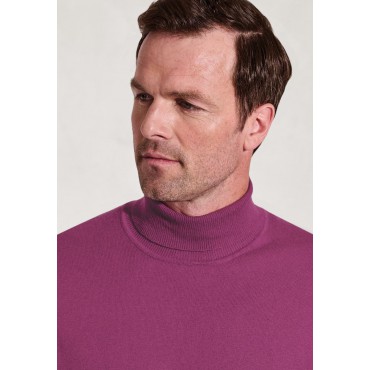 Jumpers Brook Taverner Cornwall Plum Cotton Merino Roll Neck Jumper £54.00