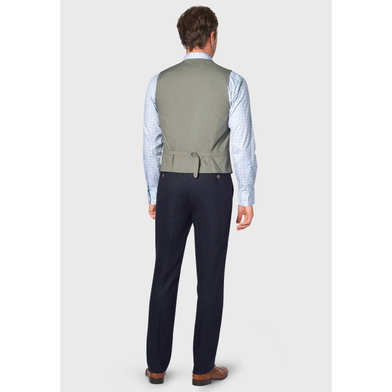 Linen Suits Brook Taverner Tailored Fit Gower Navy Linen Blend Waistcoat £45.00