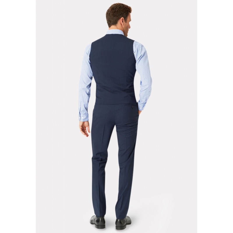 Waistcoats Brook Taverner Tailored Fit Cassino Navy Check Washable Waistcoat £71.00