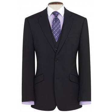 Three Piece Suits Brook Taverner Tailored Fit Aldwych Black Washable Suit - Waistcoat Optional £148.00