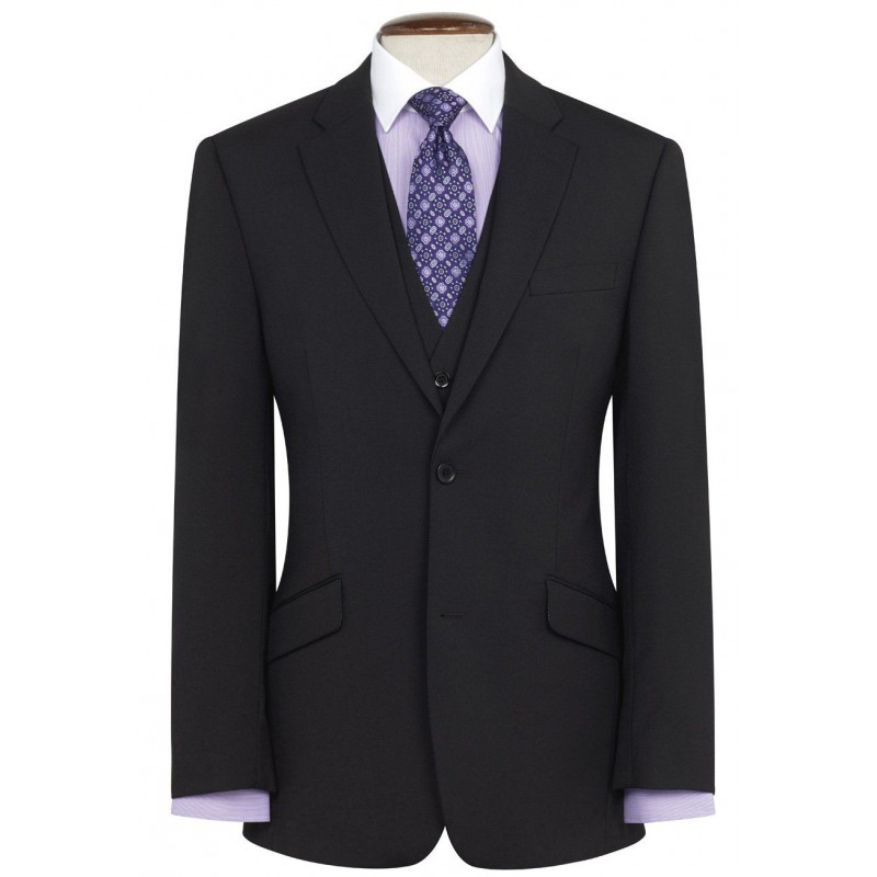 Three Piece Suits Brook Taverner Tailored Fit Aldwych Black Washable Suit - Waistcoat Optional £148.00