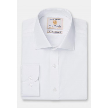 Jacquard Shirts Brook Taverner Regular Fit Single Cuff White Poplin Cotton Shirt £45.00