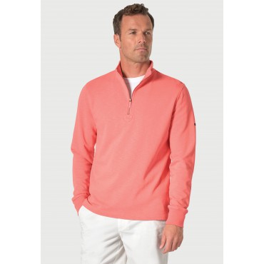 Pocket Square Brook Taverner Cash Pure Cotton Coral Zip Neck Sweatshirt £62.00