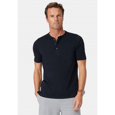 Denim Brook Taverner Askrigg Navy Pure Cotton Henley T-Shirt £31.00