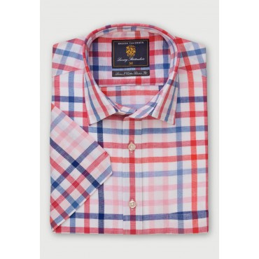 Cufflinks Brook Taverner Regular Fit Short Sleeve Linen Cotton Shirt £54.00