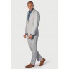 Suit Trousers Brook Taverner Tailored Fit Drewett Blue Stripe Cotton Stretch Seersucker Trouser Suit £178.00