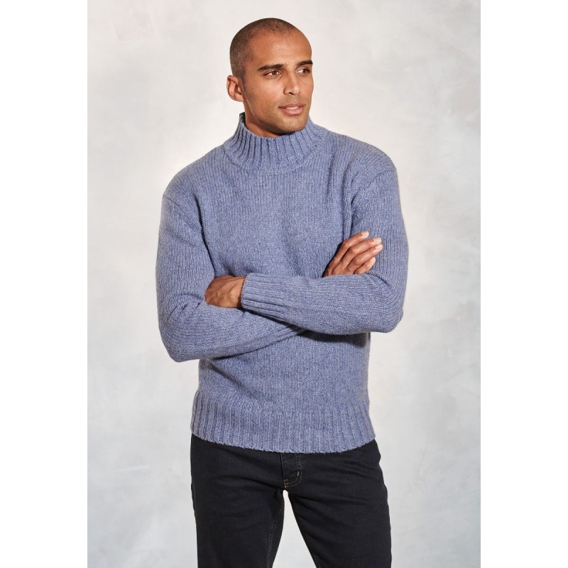 Jumpers Brook Taverner Waver Ice Blue Lambswool Turtle Neck Jumper £71.00