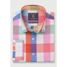 Shirts Brook Taverner Regular Fit Blue Turquoise Aqua Rose White And Apricot Seasonal Colours Cotton Shirt £54.00