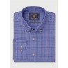 Oxford Shirts Brook Taverner Tailored Fit Sky Blue Check Cotton Oxford Shirt £116.00