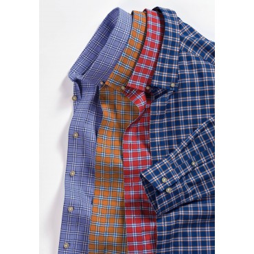 Oxford Shirts Brook Taverner Tailored Fit Sky Blue Check Cotton Oxford Shirt £116.00