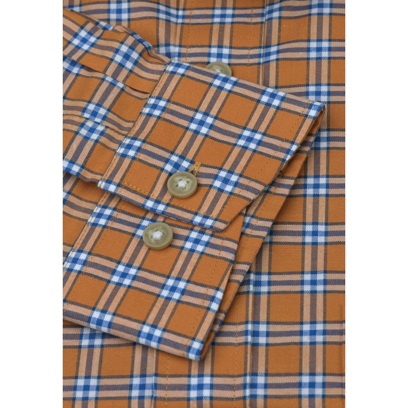 Oxford Shirts Brook Taverner Regular Fit Gold Check Cotton Oxford Shirt £89.00